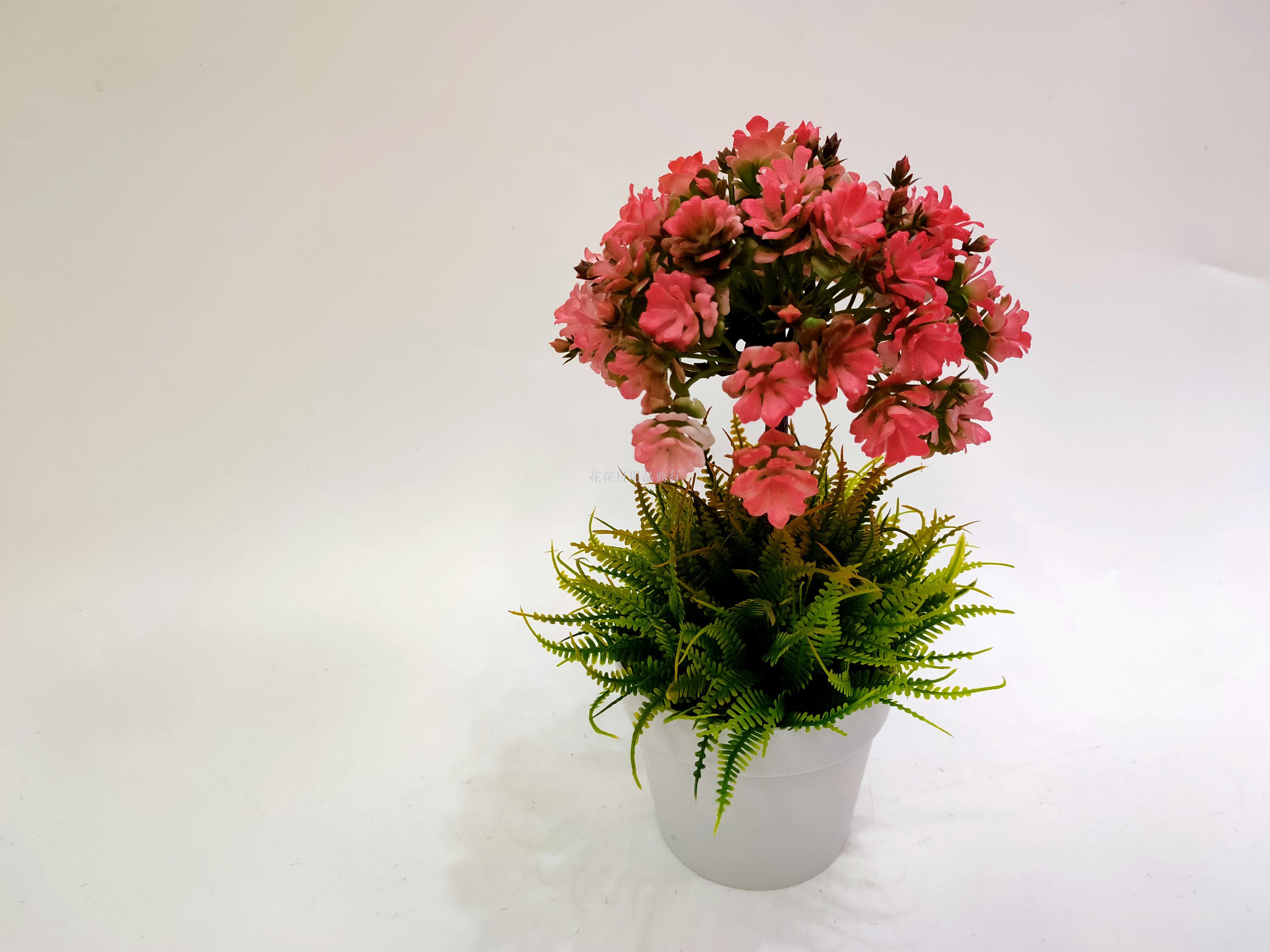 Artificial flower false flower white plastic basin small flowers green plants bonsai decoration living room bedroom