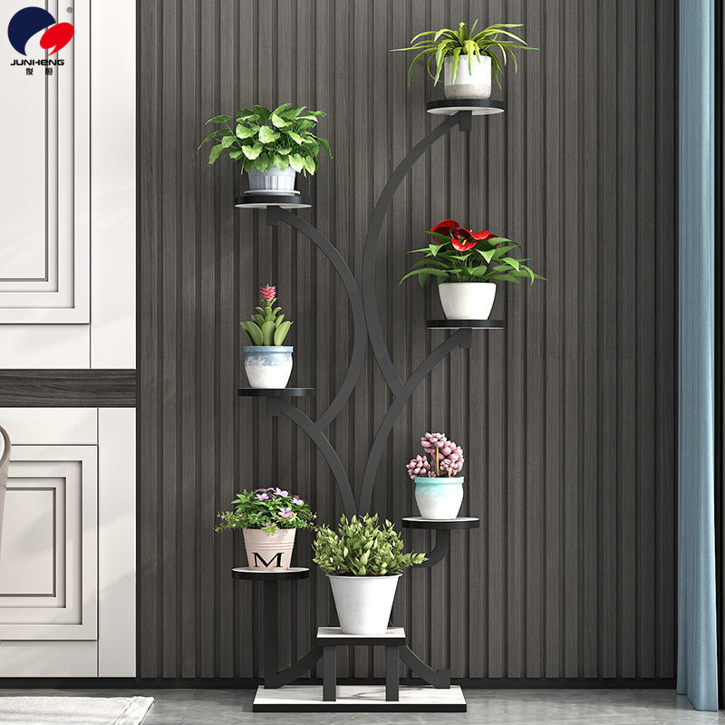 Flower Rack Living Room Floor-Standing Modern Minimalist Iron Nordic Floor Mobile Multi-Layer Storage Rack Jardiniere