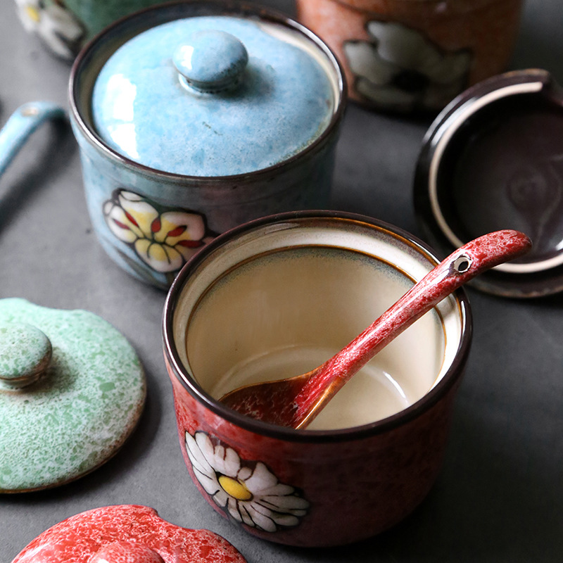 seasoning pot Household seasoning bottle pot Japanese seasoning box salt pot sauce pot sugar pot kitchen supplies