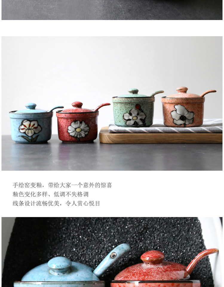 seasoning pot Household seasoning bottle pot Japanese seasoning box salt pot sauce pot sugar pot kitchen supplies seasoning pot Household seasoning bottle pot Japanese seasoning box salt pot sauce pot sugar pot kitchen supplies