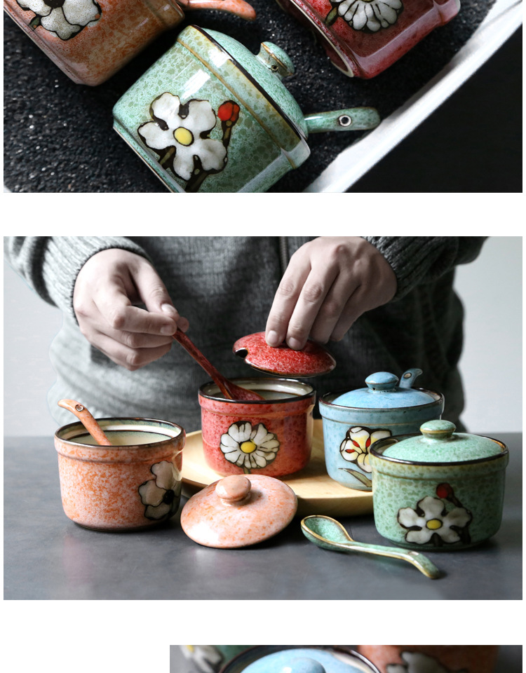 seasoning pot Household seasoning bottle pot Japanese seasoning box salt pot sauce pot sugar pot kitchen supplies seasoning pot Household seasoning bottle pot Japanese seasoning box salt pot sauce pot sugar pot kitchen supplies