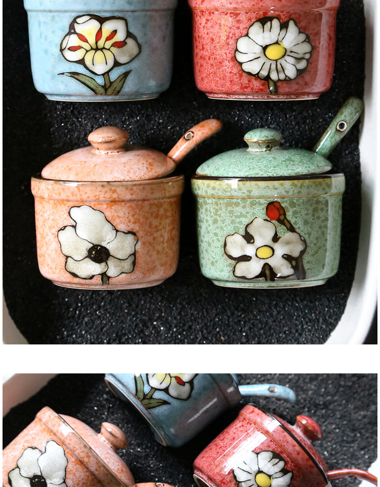 seasoning pot Household seasoning bottle pot Japanese seasoning box salt pot sauce pot sugar pot kitchen supplies seasoning pot Household seasoning bottle pot Japanese seasoning box salt pot sauce pot sugar pot kitchen supplies