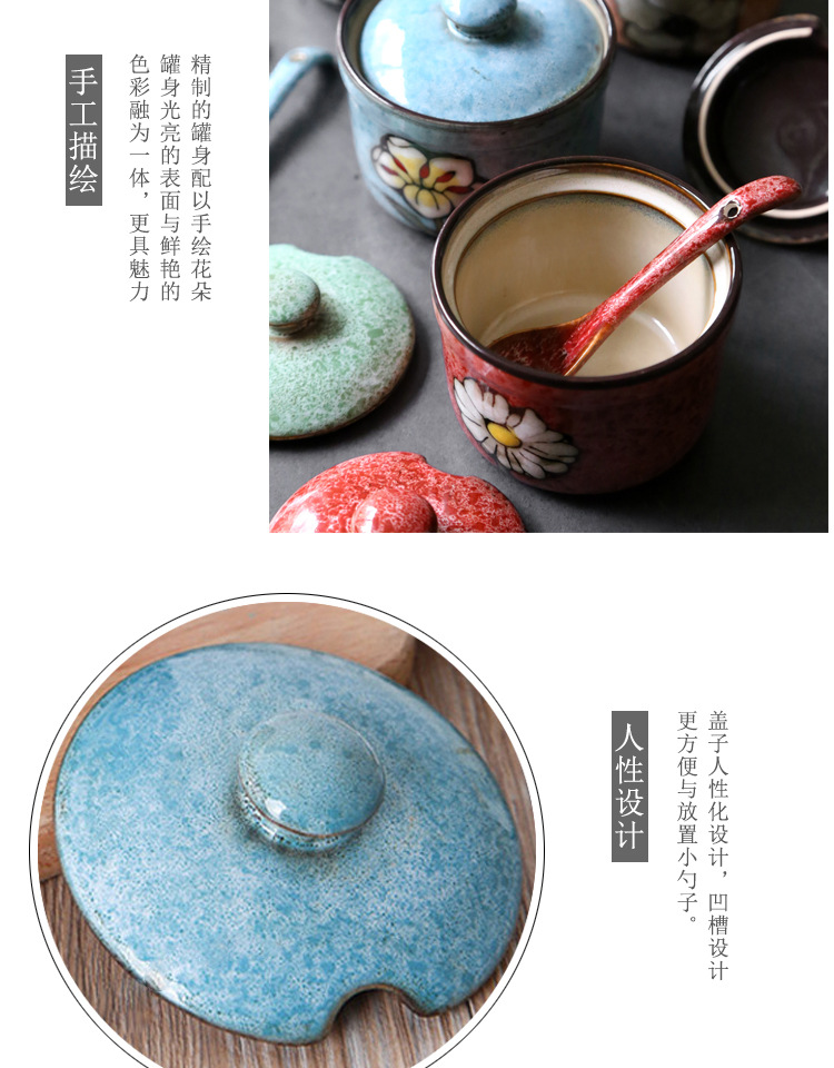 seasoning pot Household seasoning bottle pot Japanese seasoning box salt pot sauce pot sugar pot kitchen supplies seasoning pot Household seasoning bottle pot Japanese seasoning box salt pot sauce pot sugar pot kitchen supplies