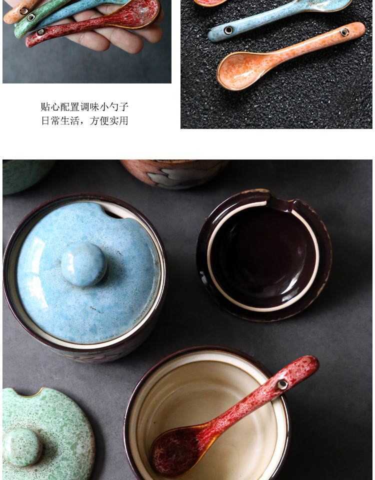 seasoning pot Household seasoning bottle pot Japanese seasoning box salt pot sauce pot sugar pot kitchen supplies seasoning pot Household seasoning bottle pot Japanese seasoning box salt pot sauce pot sugar pot kitchen supplies