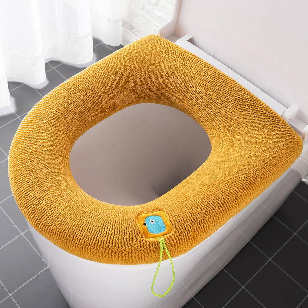 Toilet Cushion Seat Cushion Thickened Four Seasons Toilet Seat Cover Knitted Toilet Seat Washable Domestic Toilet Ferrule