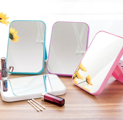 Simple rectangular desktop mirror hd makeup mirror desktop dressing mirror folding portable makeup mirror T Simple rectangular desktop mirror hd makeup mirror desktop dressing mirror folding portable makeup mirror T