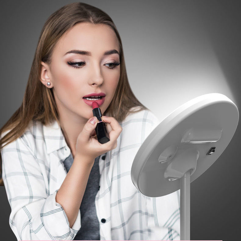 Internet Celebrity Led Make-up Mirror Desktop Dormitory with Light TikTok Dressing Mirror Women's Convenient Portable Makeup Small Mirror Internet Celebrity Led Make-up Mirror Desktop Dormitory with Light TikTok Dressing Mirror Women's Convenient Portable Makeup Small Mirror