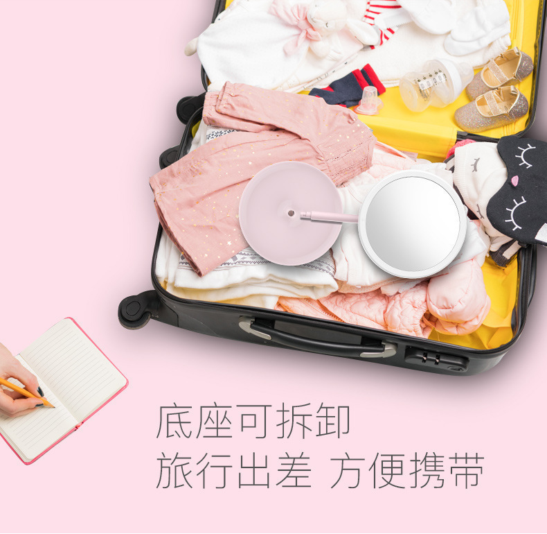 Internet Celebrity Led Make-up Mirror Desktop Dormitory with Light TikTok Dressing Mirror Women&#039;s Convenient Portable Makeup Small Mirror