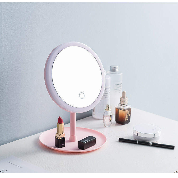 Internet Celebrity Led Make-up Mirror Desktop Dormitory with Light TikTok Dressing Mirror Women's Convenient Portable Makeup Small Mirror Internet Celebrity Led Make-up Mirror Desktop Dormitory with Light TikTok Dressing Mirror Women's Convenient Portable Makeup Small Mirror