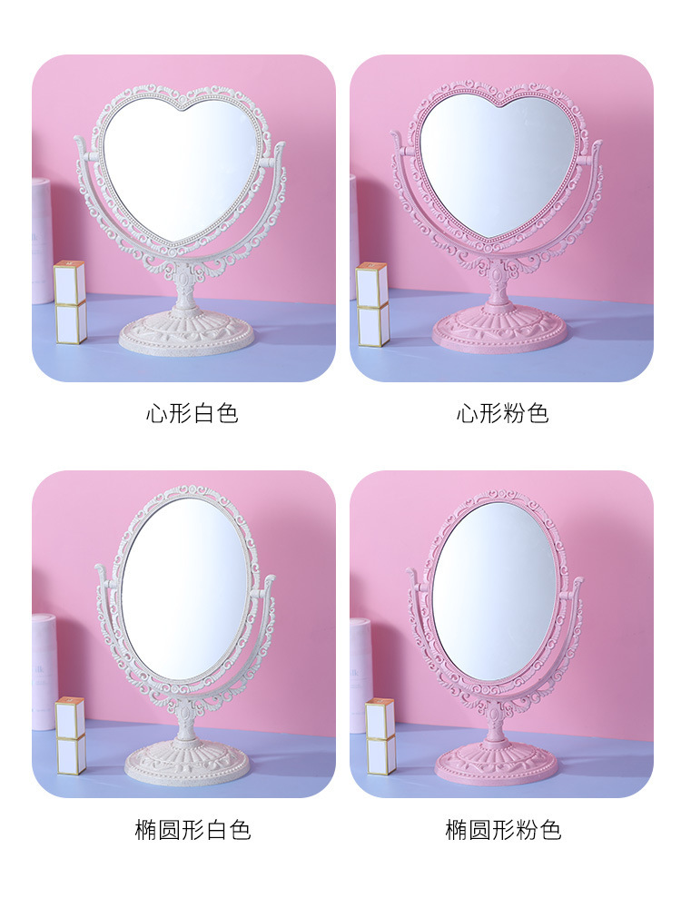 Desktop Love Double-Sided Makeup Mirror Student Dormitory Mirror Nordic Style Rotating Desktop Mirror Home Dressing Mirror Desktop Love Double-Sided Makeup Mirror Student Dormitory Mirror Nordic Style Rotating Desktop Mirror Home Dressing Mirror