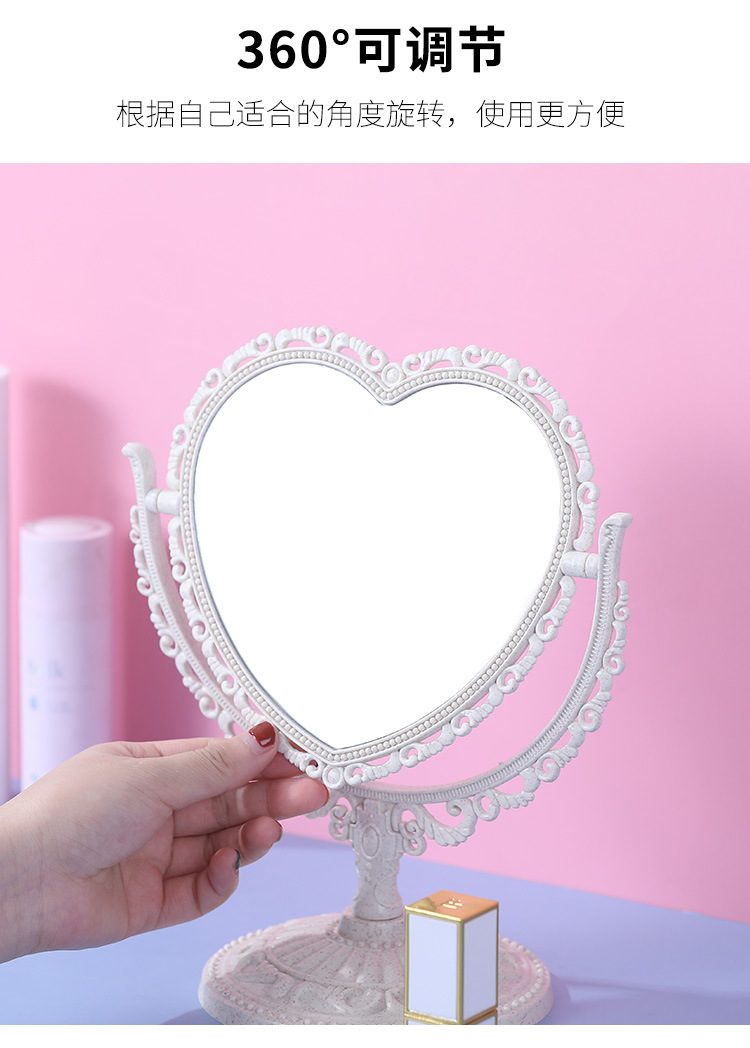 Desktop Love Double-Sided Makeup Mirror Student Dormitory Mirror Nordic Style Rotating Desktop Mirror Home Dressing Mirror Desktop Love Double-Sided Makeup Mirror Student Dormitory Mirror Nordic Style Rotating Desktop Mirror Home Dressing Mirror