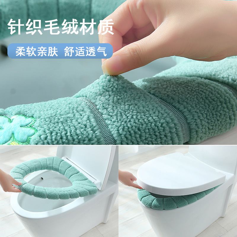 Universal Toilet Pad Cushion Home Winter Thicken Thermal Nordic Style Closestool Mat Portable Washable Seat