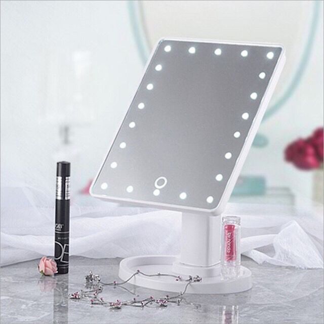 Desktop Rotating 22 Light Dressing Mirror with Light Fill Light Dormitory Desktop Desktop Dressing Folding Portable Mirror