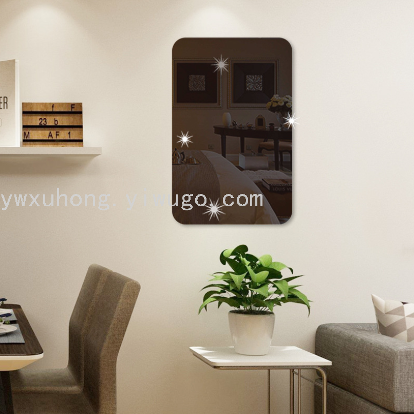 In Stock Wholesale Dressing Mirror  Stickers Custom Wall Stickers Self-Adhesive Dance Mirror Acrylic Mirror Stickers
