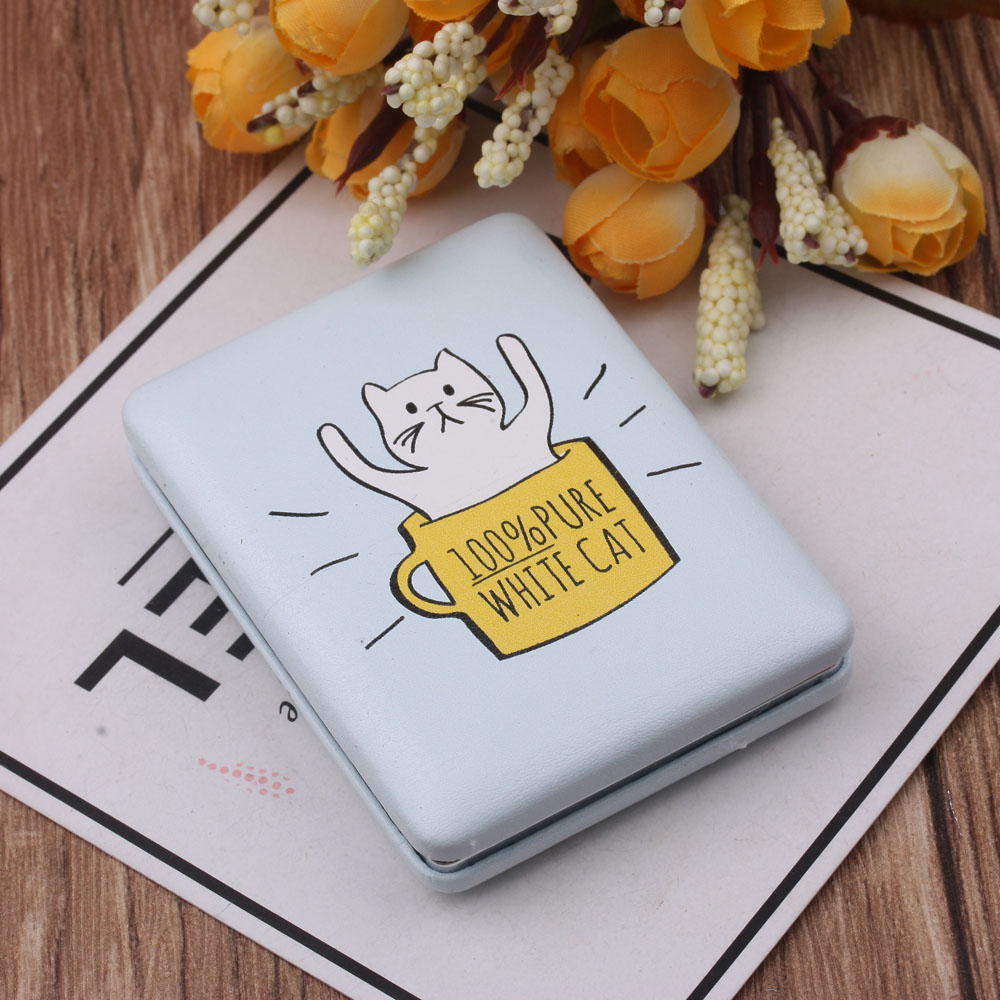 10 Yuan Store Supply Fashion Leather Surface Mirror Makeup on the Go Dressing Mirror Mini-Portable Folding Mirror Double Mirror 10 Yuan Store Supply Fashion Leather Surface Mirror Makeup on the Go Dressing Mirror Mini-Portable Folding Mirror Double Mirror