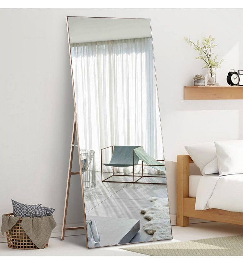 Floor Mirror Home Full Body Mirror Simple Internet Celebrity Girly Bedroom Dressing Mirror Clothing Store Student Dormitory Full-Length Mirror Floor Mirror Home Full Body Mirror Simple Internet Celebrity Girly Bedroom Dressing Mirror Clothing Store Student Dormitory Full-Length Mirror