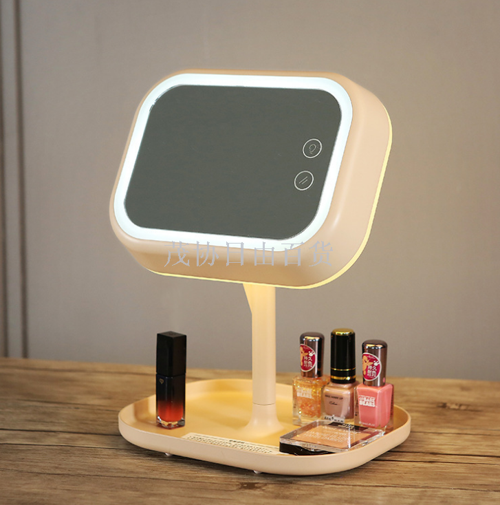 Innovative led dressing mirror bedroom night atmosphere desktop USB smart mirror small night light