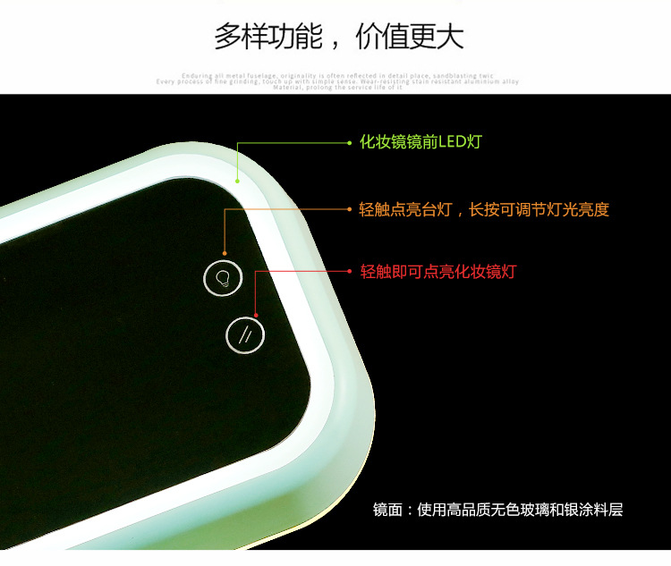Innovative led dressing mirror bedroom night atmosphere desktop USB smart mirror small night light Innovative led dressing mirror bedroom night atmosphere desktop USB smart mirror small night light