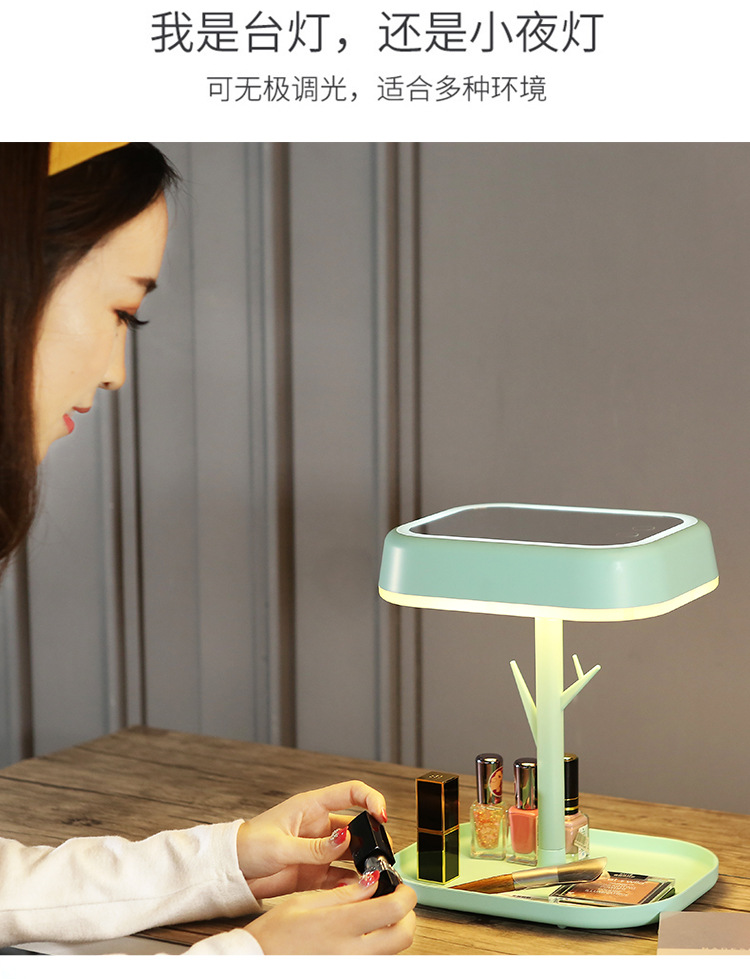 Innovative led dressing mirror bedroom night atmosphere desktop USB smart mirror small night light Innovative led dressing mirror bedroom night atmosphere desktop USB smart mirror small night light