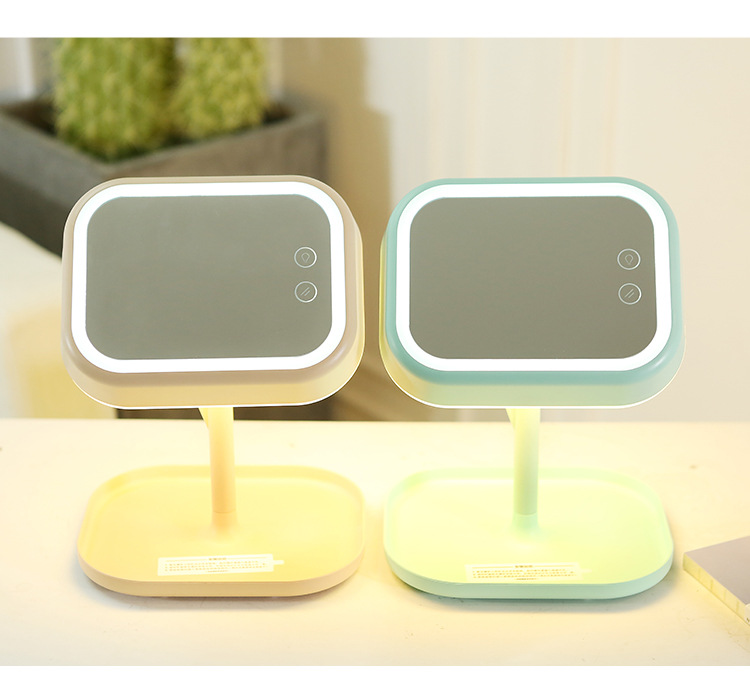 Innovative led dressing mirror bedroom night atmosphere desktop USB smart mirror small night light Innovative led dressing mirror bedroom night atmosphere desktop USB smart mirror small night light