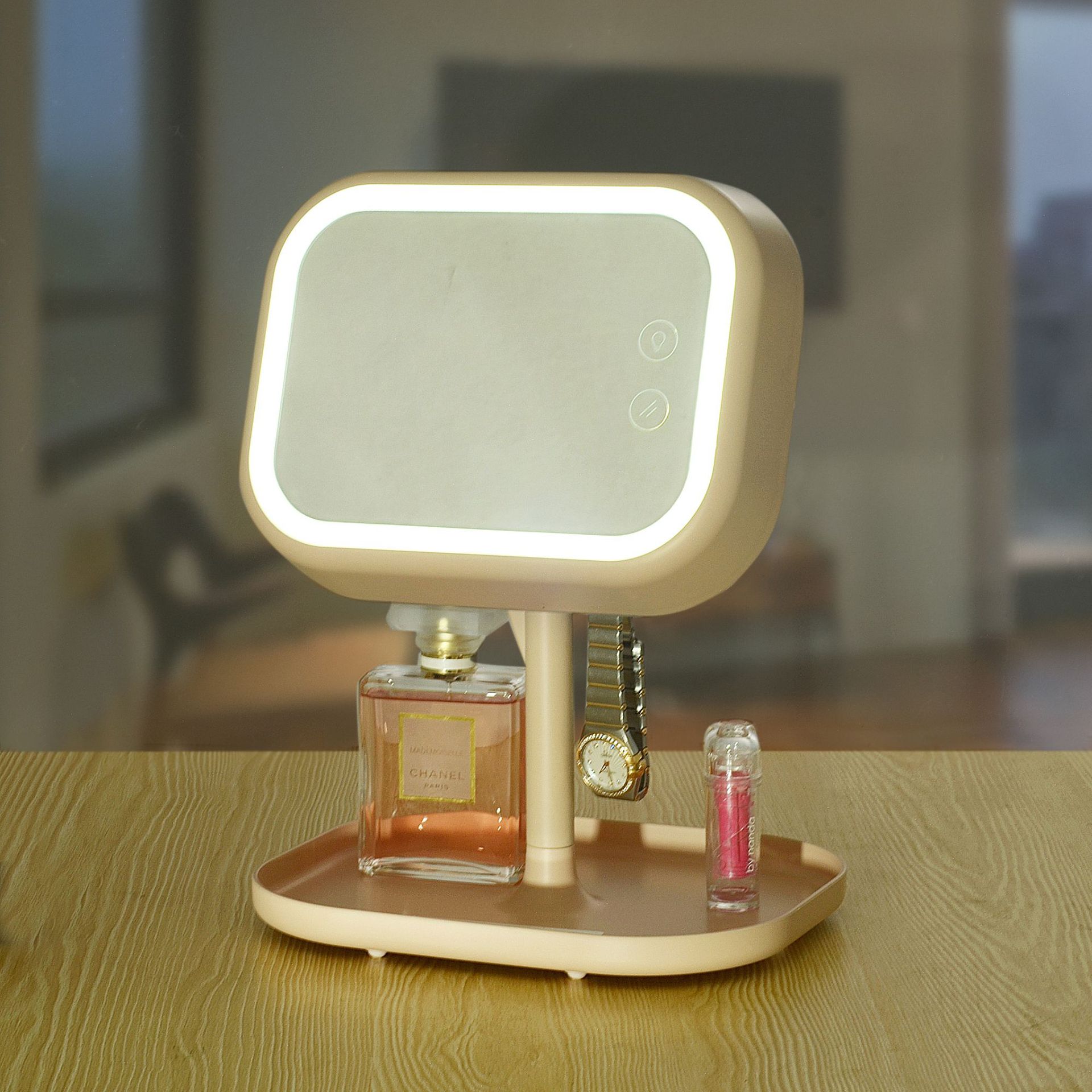 Innovative led dressing mirror bedroom night atmosphere desktop USB smart mirror small night light Innovative led dressing mirror bedroom night atmosphere desktop USB smart mirror small night light