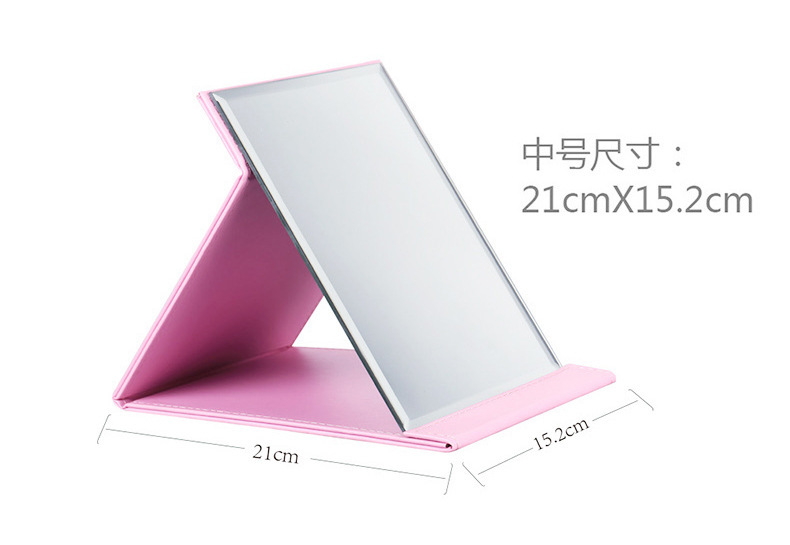 Foldable Leather Mirror Large Cosmetic Mirror Portable Portable Dressing Mirror Desktop Thickened Princess High Clearness Mirror Foldable Leather Mirror Large Cosmetic Mirror Portable Portable Dressing Mirror Desktop Thickened Princess High Clearness Mirror