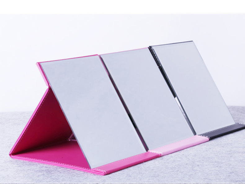 Foldable Leather Mirror Large Cosmetic Mirror Portable Portable Dressing Mirror Desktop Thickened Princess High Clearness Mirror Foldable Leather Mirror Large Cosmetic Mirror Portable Portable Dressing Mirror Desktop Thickened Princess High Clearness Mirror