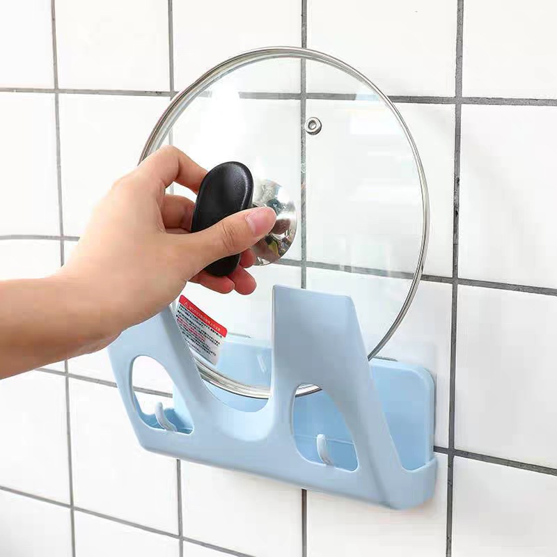 Punch-Free Kitchen Lid Rack Wall-Mounted Multifunctional Cutting Board Storage Rack Home Chopping Board Storage Rack with Hook
