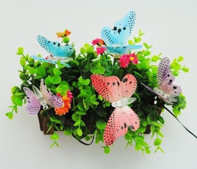 10 LED simulation fiber optic butterfly solar decorative lamp string lawn lamp animal modeling Christmas lights