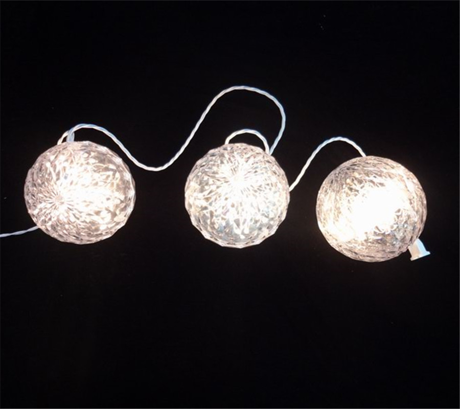 Christmas Lights 6 inch crystal ball 20 LED blue