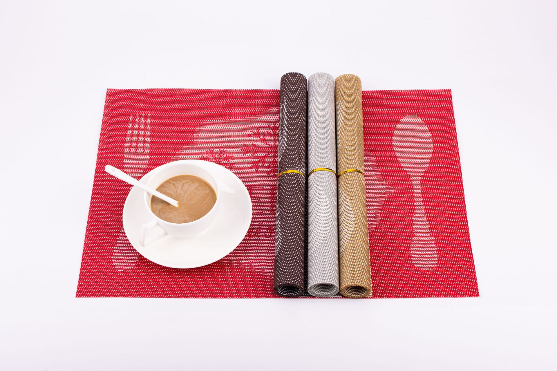 New Teslin Christmas Big Flower PVC Placemat Leak-Proof Edge Pressing Western-Style Placemat Hotel Classic Fashion Non-Slip Coaster New Teslin Christmas Big Flower PVC Placemat Leak-Proof Edge Pressing Western-Style Placemat Hotel Classic Fashion Non-Slip Coaster