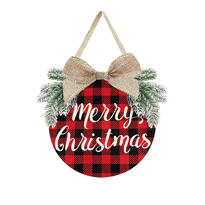 Christmas Party Decoration Fashion Flowers and Plants Merry Christmas Linen Bowknot Door Hanging Christmas Party Decoration Fashion Flowers and Plants Merry Christmas Linen Bowknot Door Hanging
