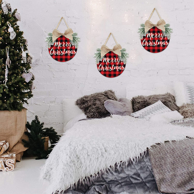 Christmas Party Decoration Fashion Flowers and Plants Merry Christmas Linen Bowknot Door Hanging Christmas Party Decoration Fashion Flowers and Plants Merry Christmas Linen Bowknot Door Hanging