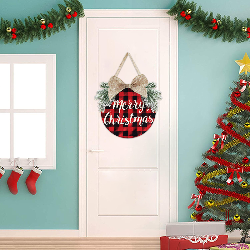 Christmas Party Decoration Fashion Flowers and Plants Merry Christmas Linen Bowknot Door Hanging Christmas Party Decoration Fashion Flowers and Plants Merry Christmas Linen Bowknot Door Hanging