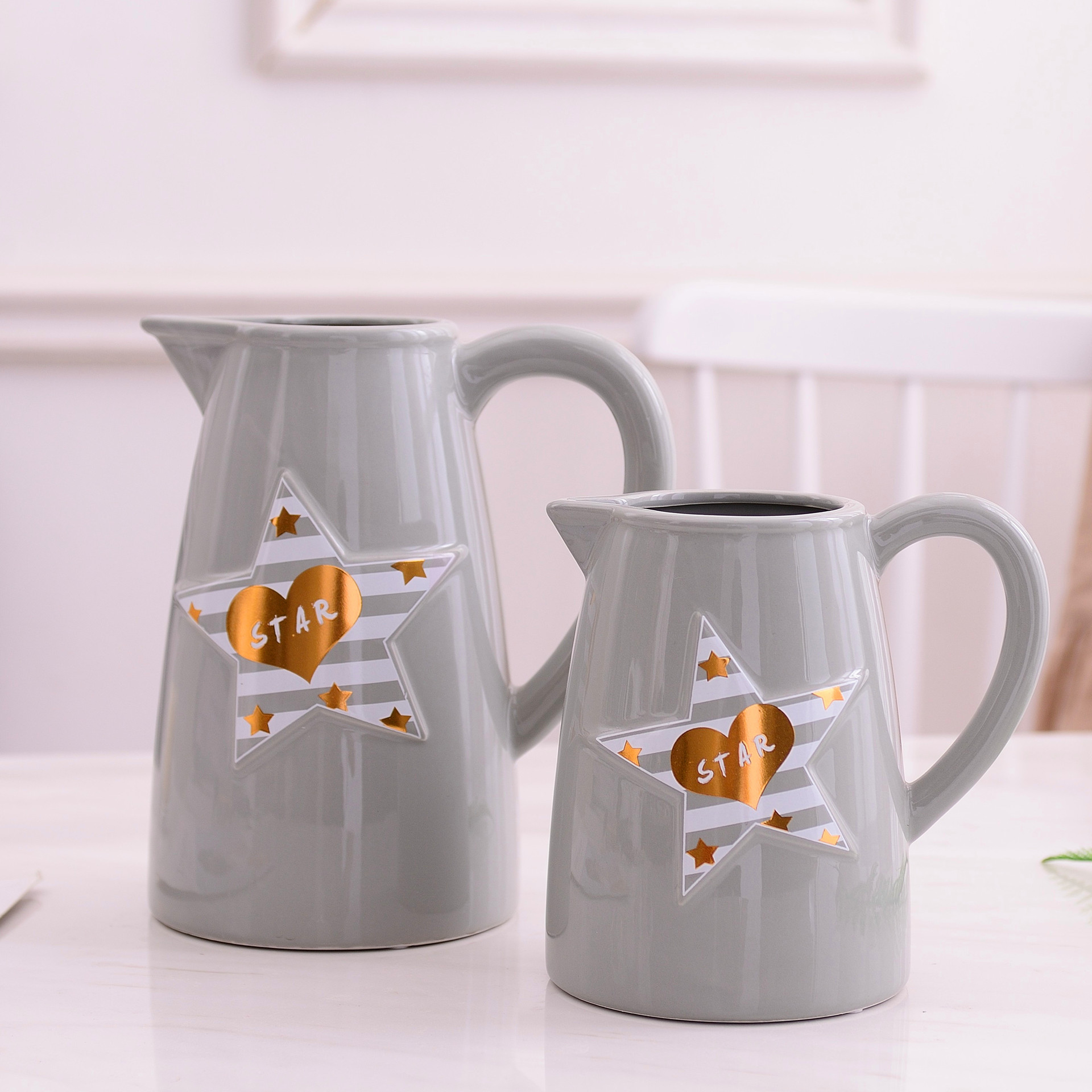 Christmas star simple Modern INS Wind Nordic White Gray Vase Pot flower Household decoration decorations