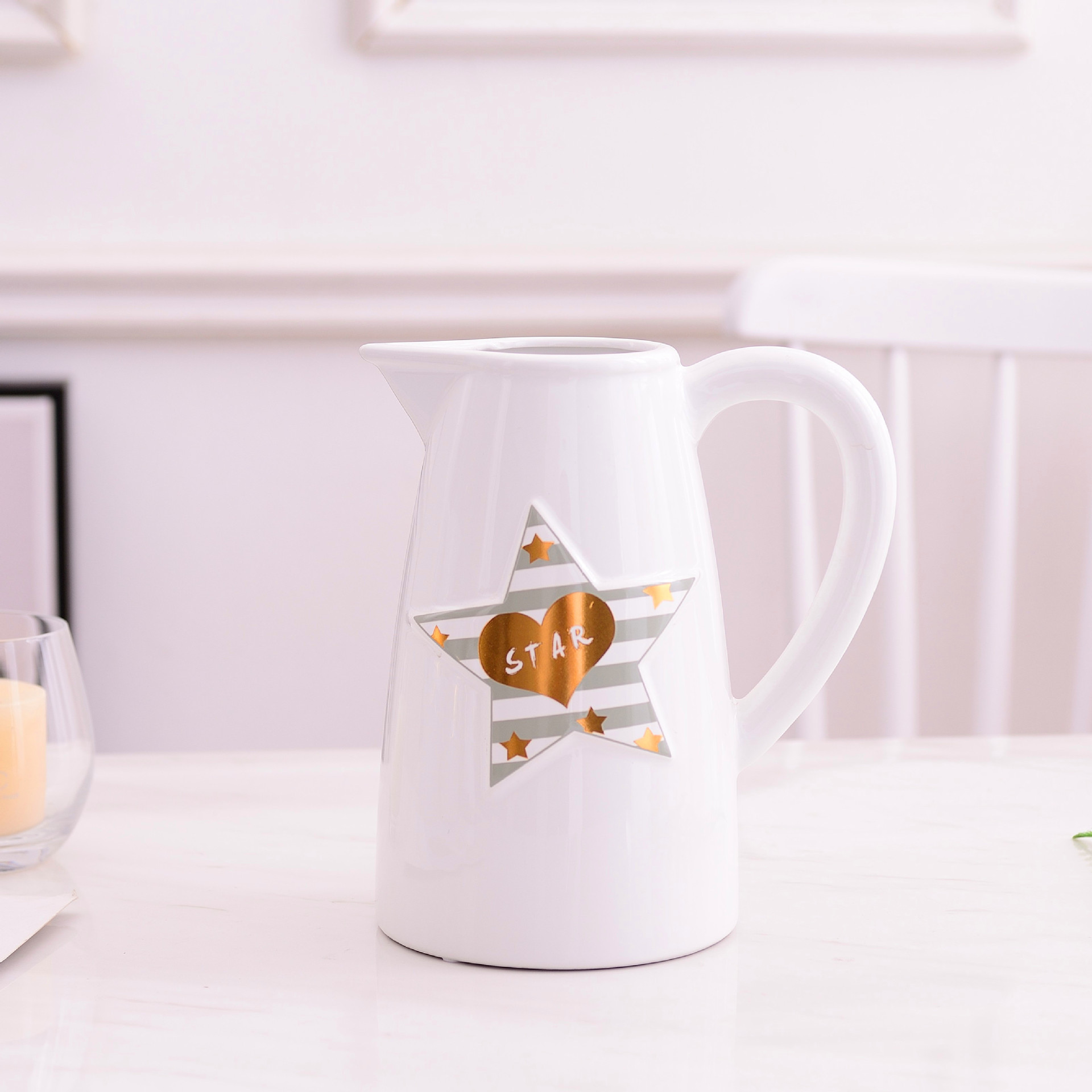 Christmas star simple Modern INS Wind Nordic White Gray Vase Pot flower Household decoration decorations