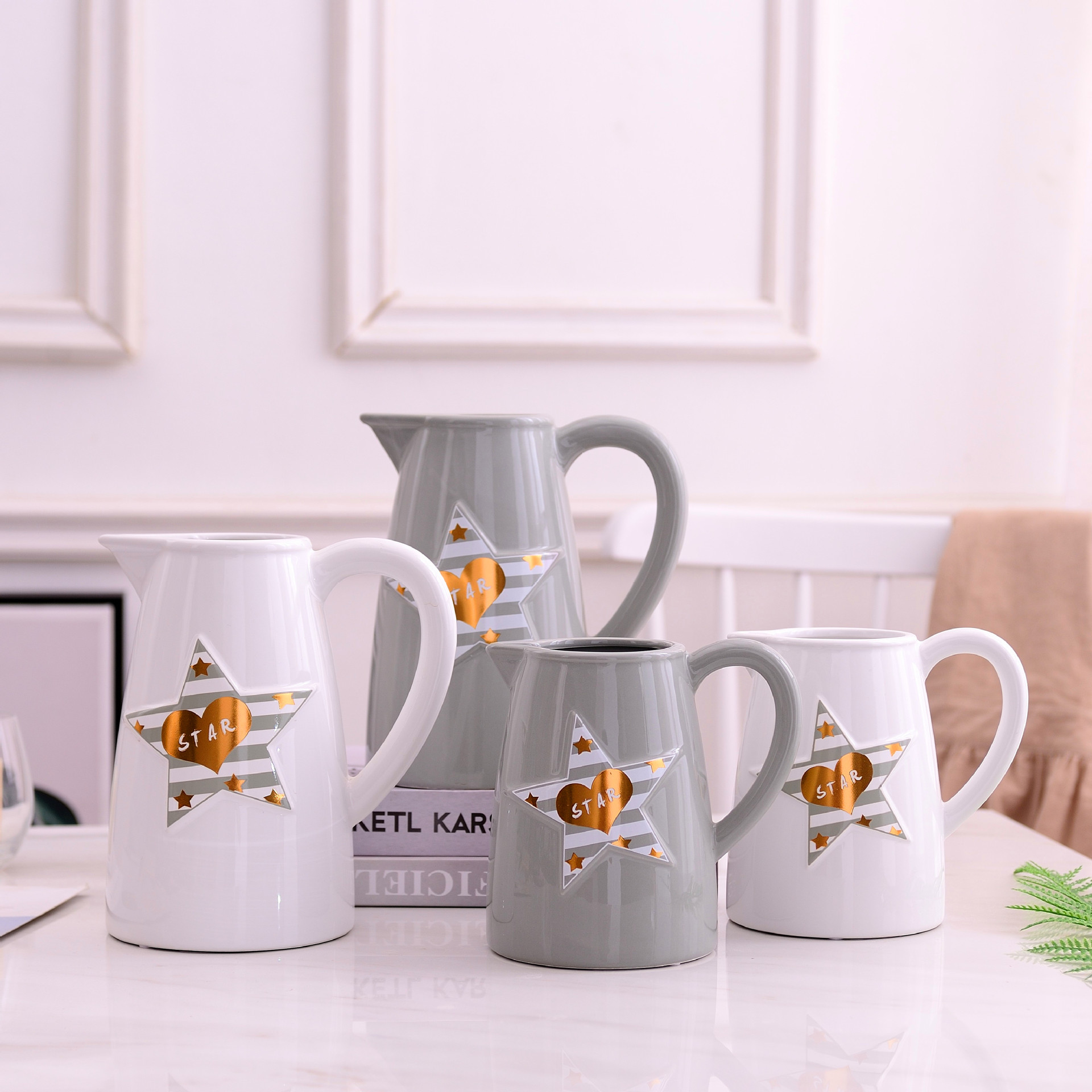 Christmas star simple Modern INS Wind Nordic White Gray Vase Pot flower Household decoration decorations Christmas star simple Modern INS Wind Nordic White Gray Vase Pot flower Household decoration decorations