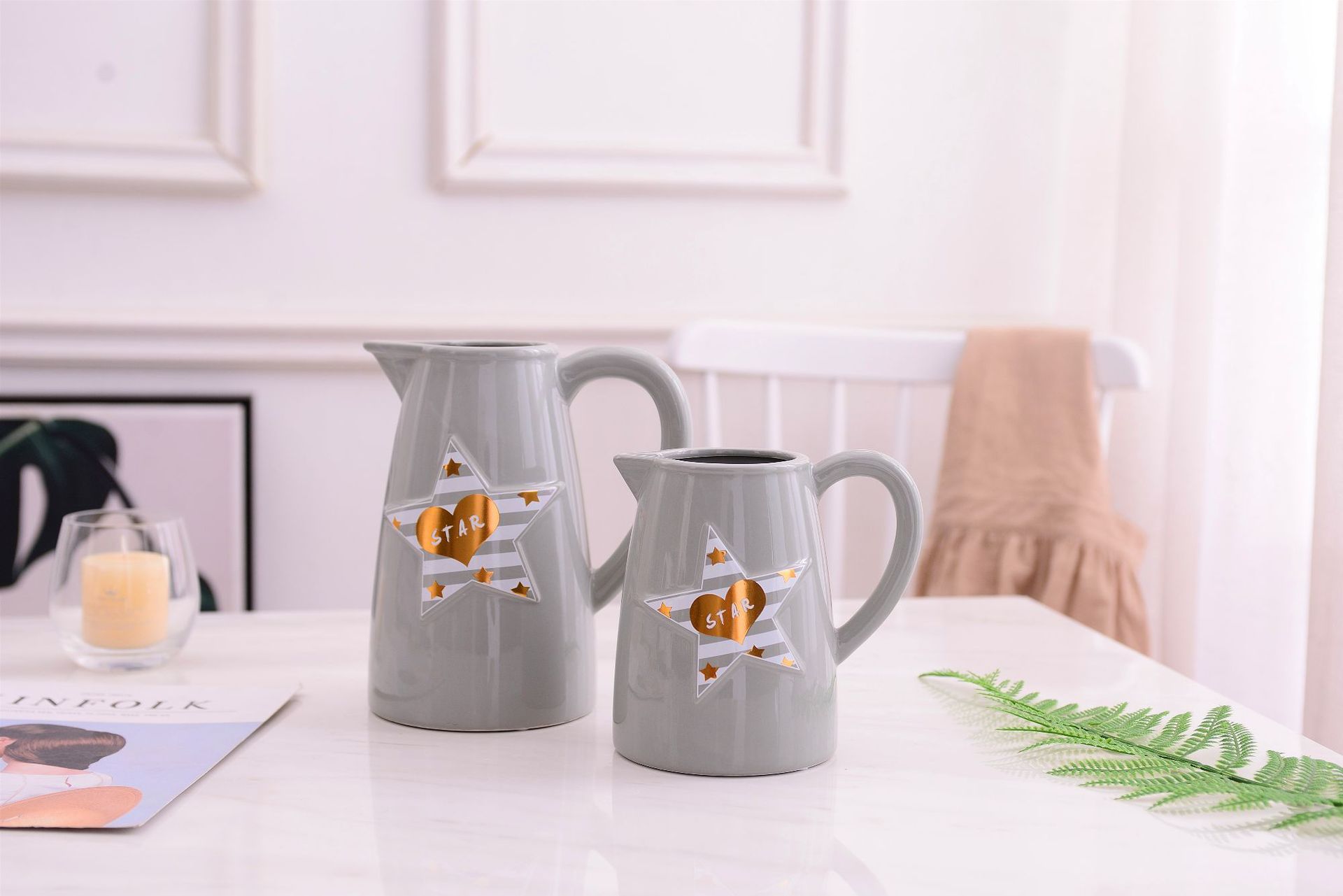 Christmas star simple Modern INS Wind Nordic White Gray Vase Pot flower Household decoration decorations Christmas star simple Modern INS Wind Nordic White Gray Vase Pot flower Household decoration decorations