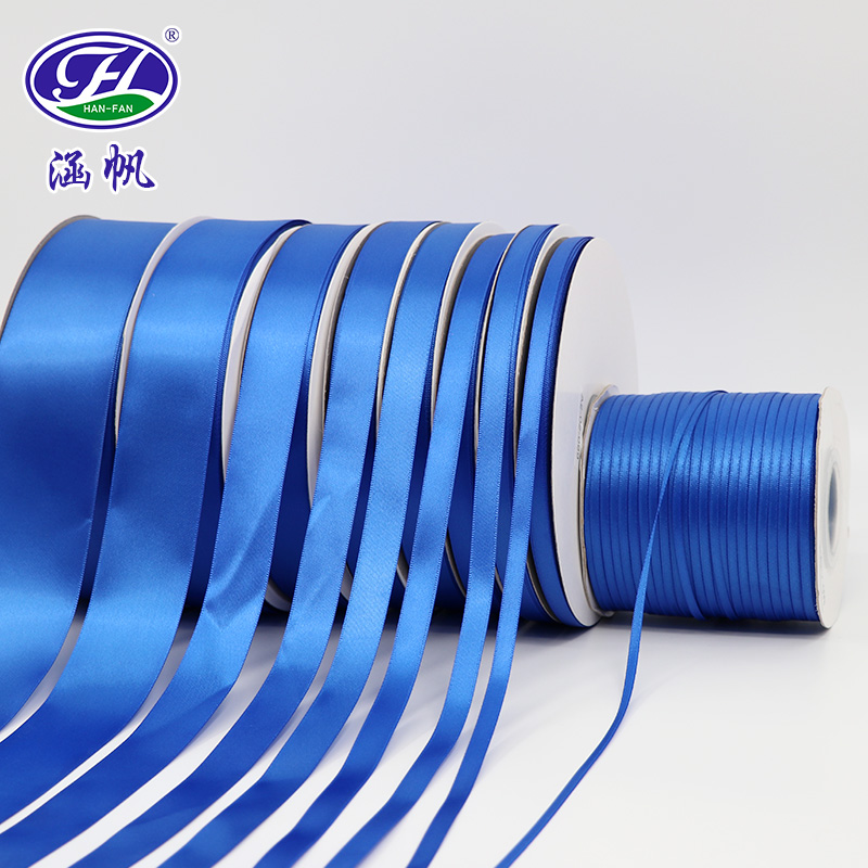 Sapphire Blue Satin Polyester Ribbons Gift Packaging Wedding Christmas Decortive Flower Packaging DIY Handmade Materials