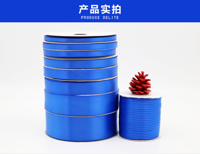 Sapphire Blue Satin Polyester Ribbons Gift Packaging Wedding Christmas Decortive Flower Packaging DIY Handmade Materials Sapphire Blue Satin Polyester Ribbons Gift Packaging Wedding Christmas Decortive Flower Packaging DIY Handmade Materials