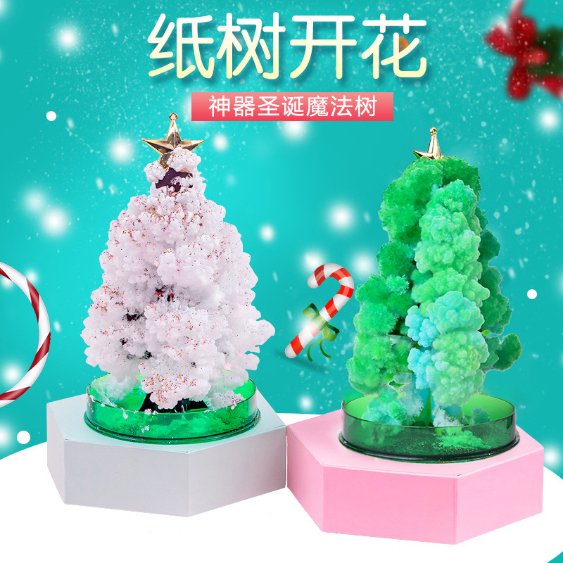 Paper Tree Flowering Christmas Tree Magical Watering Growth Creative Magic Crystal Tree Children&#039;s Toy Christmas Gift