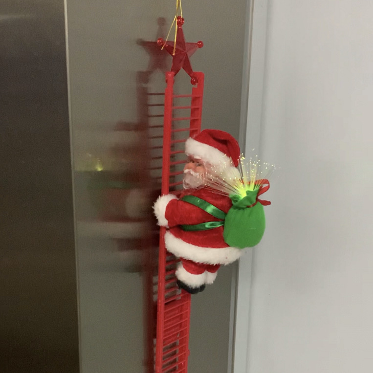 Santa Claus with Optical Fiber Red and White Single Ladder Double Ladder Climbing Beads Elk Pull Car Santa Claus Santa Claus with Optical Fiber Red and White Single Ladder Double Ladder Climbing Beads Elk Pull Car Santa Claus