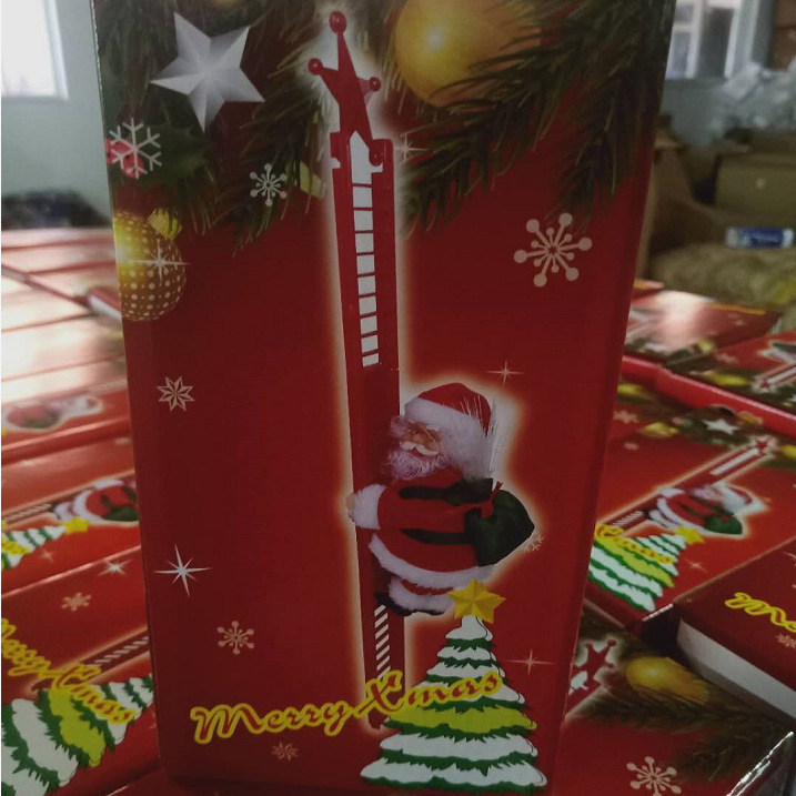 Santa Claus with Optical Fiber Red and White Single Ladder Double Ladder Climbing Beads Elk Pull Car Santa Claus Santa Claus with Optical Fiber Red and White Single Ladder Double Ladder Climbing Beads Elk Pull Car Santa Claus
