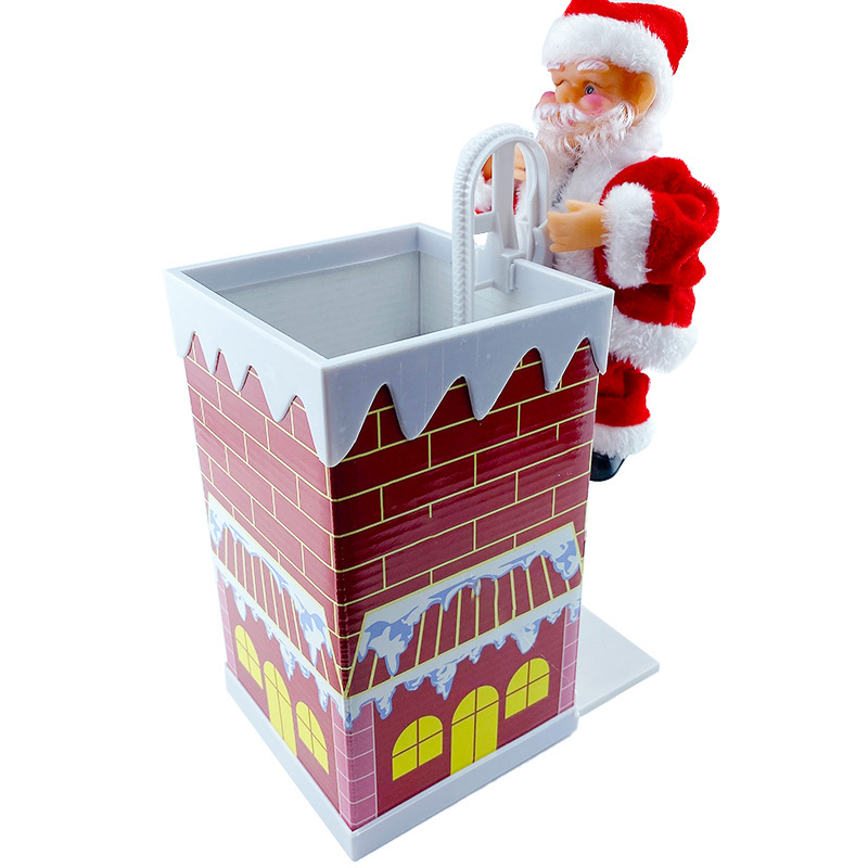 Santa Claus with Optical Fiber Red and White Single Ladder Double Ladder Climbing Beads Elk Pull Car Santa Claus Santa Claus with Optical Fiber Red and White Single Ladder Double Ladder Climbing Beads Elk Pull Car Santa Claus