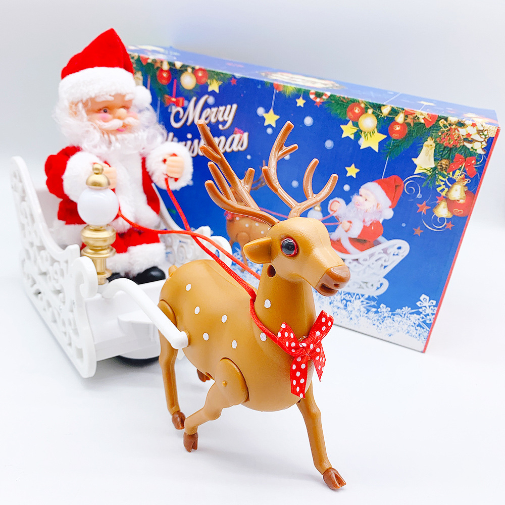 Santa Claus with Optical Fiber Red and White Single Ladder Double Ladder Climbing Beads Elk Pull Car Santa Claus Santa Claus with Optical Fiber Red and White Single Ladder Double Ladder Climbing Beads Elk Pull Car Santa Claus