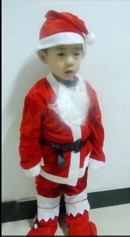Small plush Velvet Santa Claus costume show for men dressed as girls Christmas thanks Baby Christmas thanks