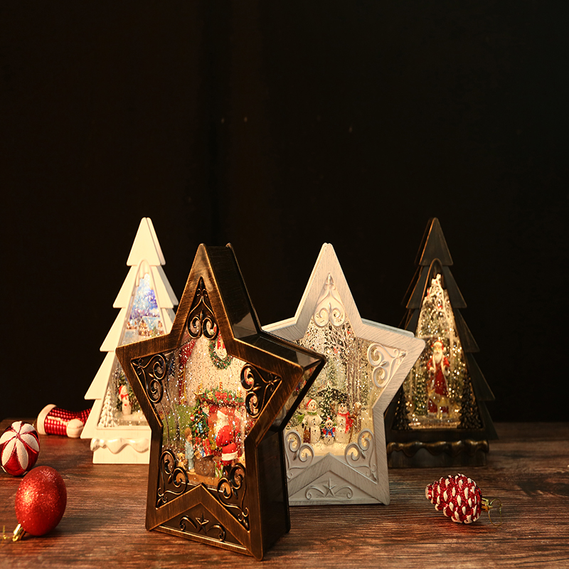 2021 Fashion Product Water Filled Santa Claus Pentagram Orna