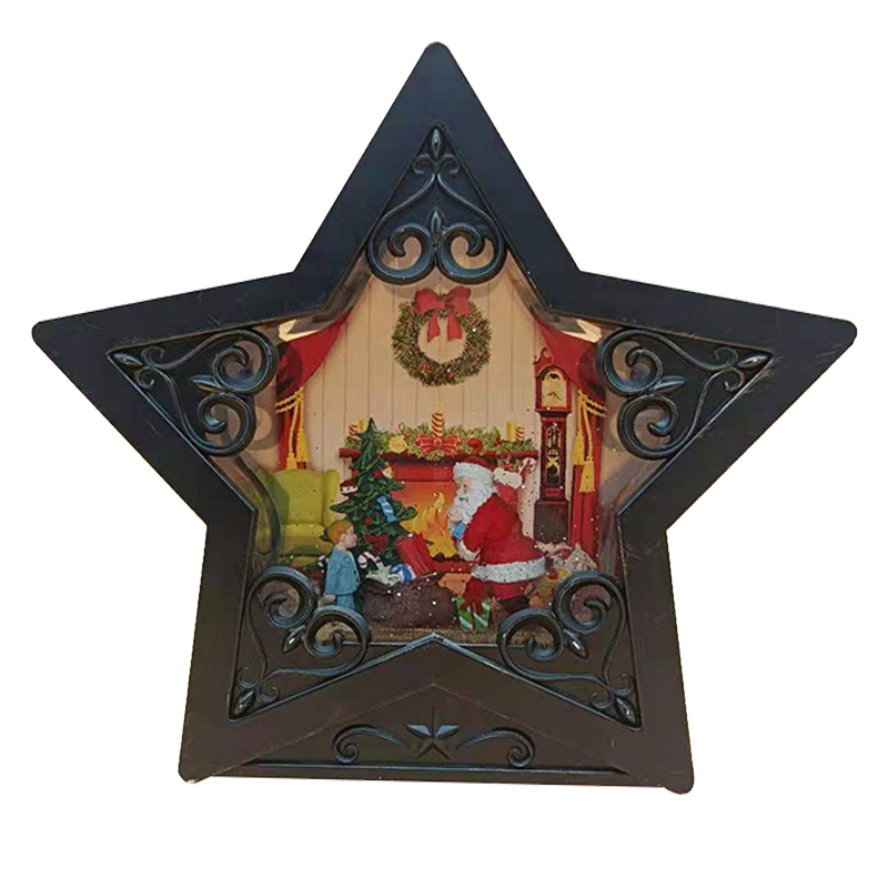 2021 Fashion Product Water Filled Santa Claus Pentagram Orna