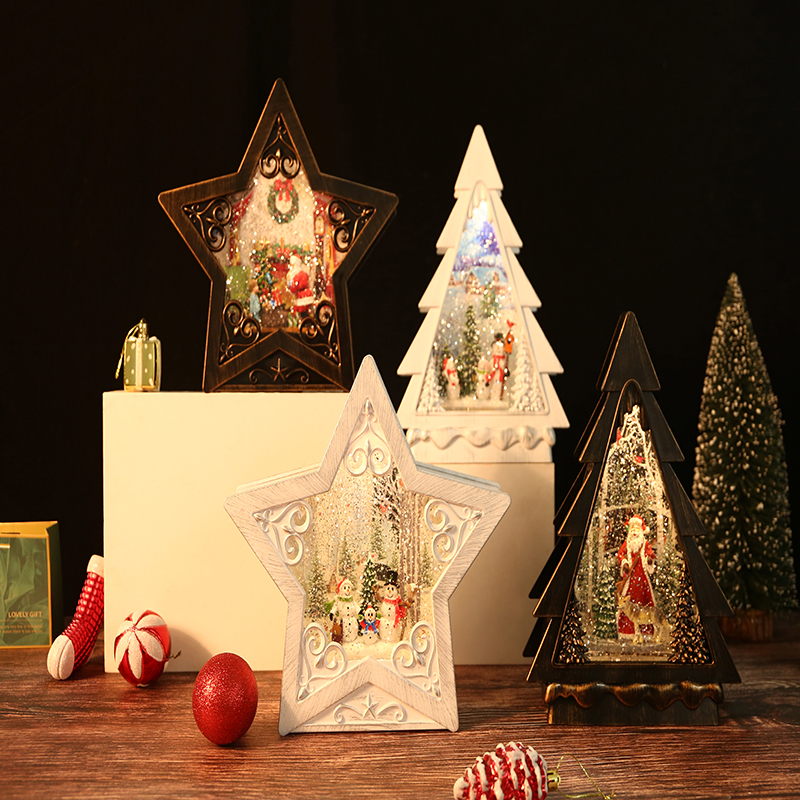 2021 Fashion Product Water Filled Santa Claus Pentagram Orna