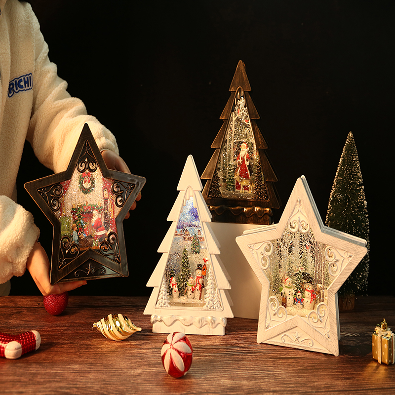 2021 Fashion Product Water Filled Santa Claus Pentagram Orna
